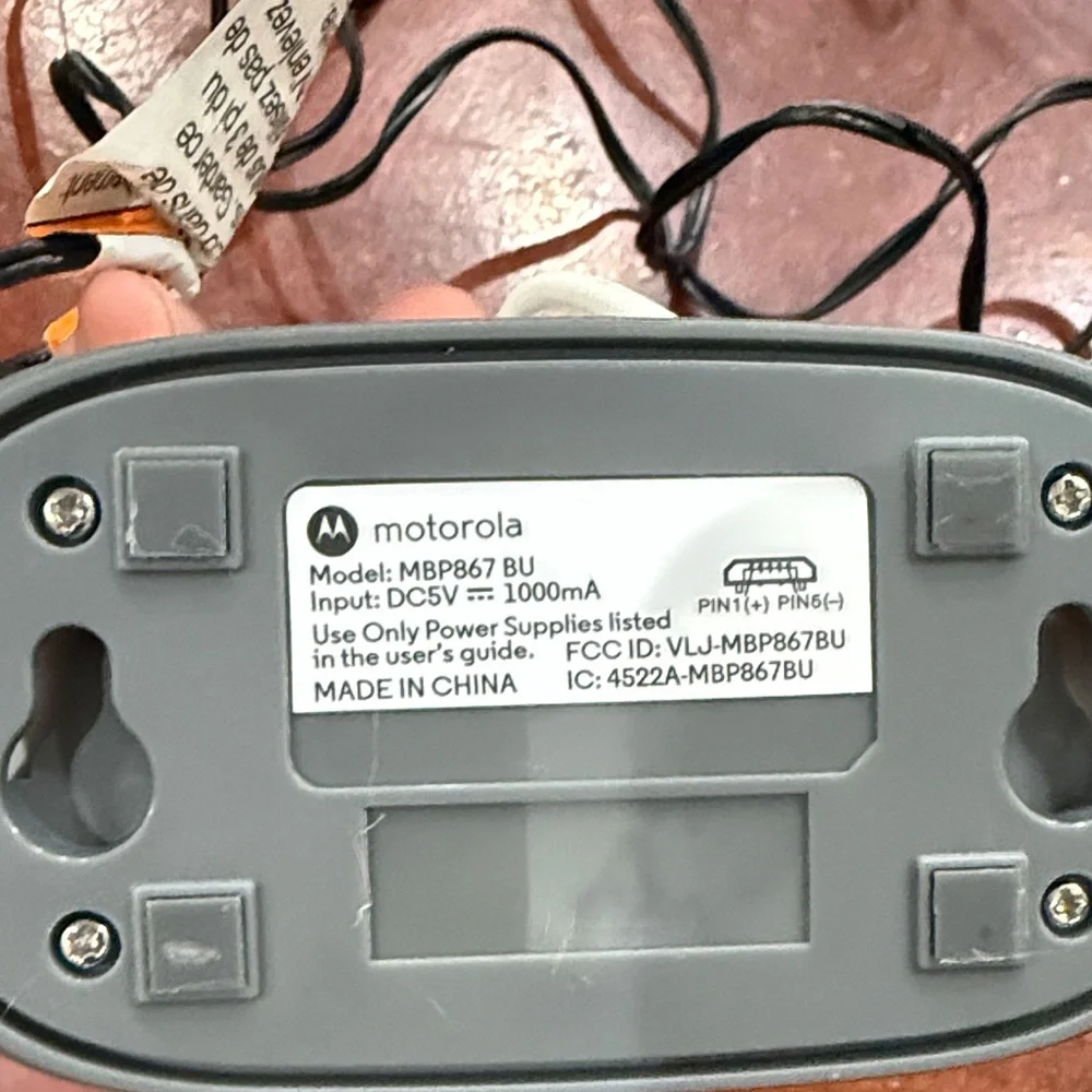 Motorola White and Black Baby Monitor Camera